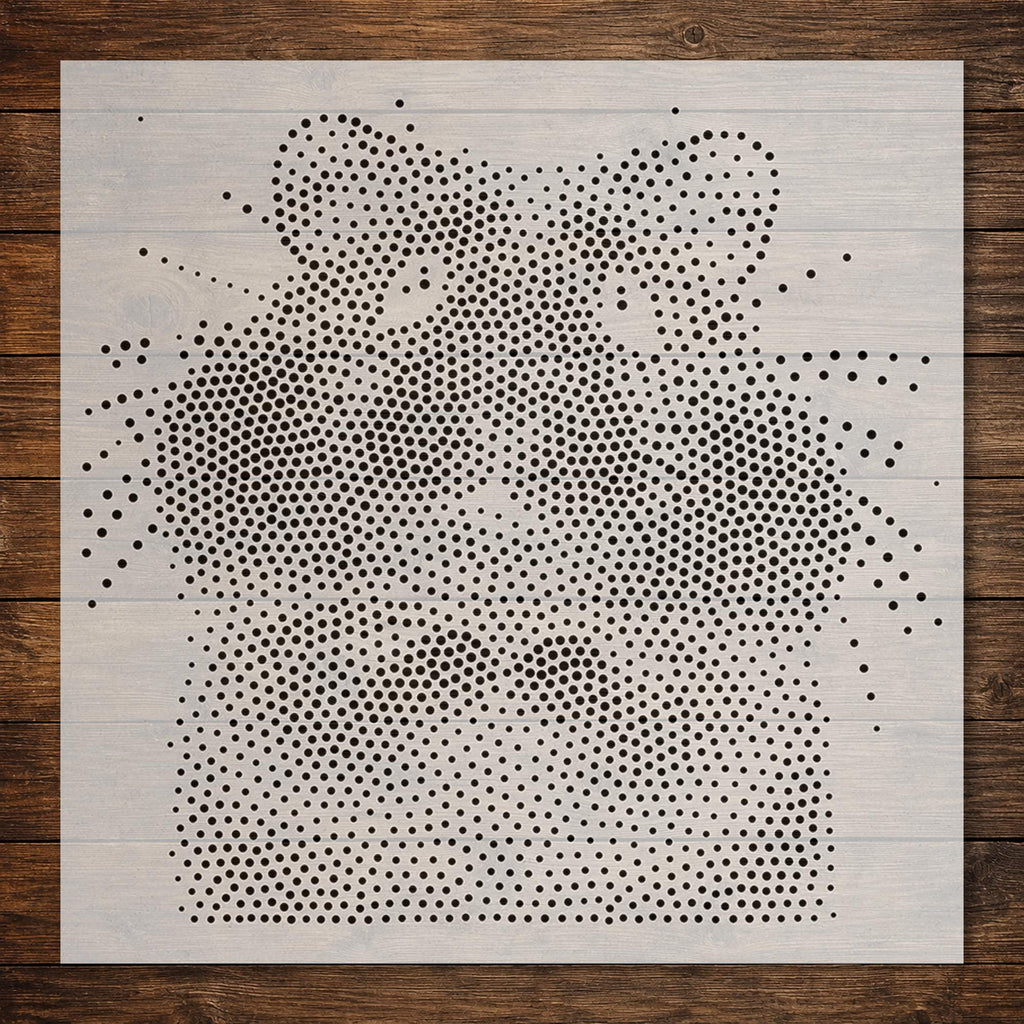 Hamster Portrait Stipple Art Stencil | Realistic Animal Mylar Plastic Craft Stencil (Large - 300mm / 12" approx)