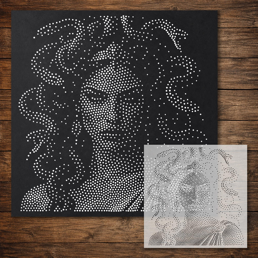 Medusa Stencil #2 reusable Mylar stencil, 300 x 300 mm