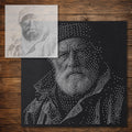 Old Fisherman Portrait Stipple Art Stencil reusable Mylar stencil, 300 x 300 mm