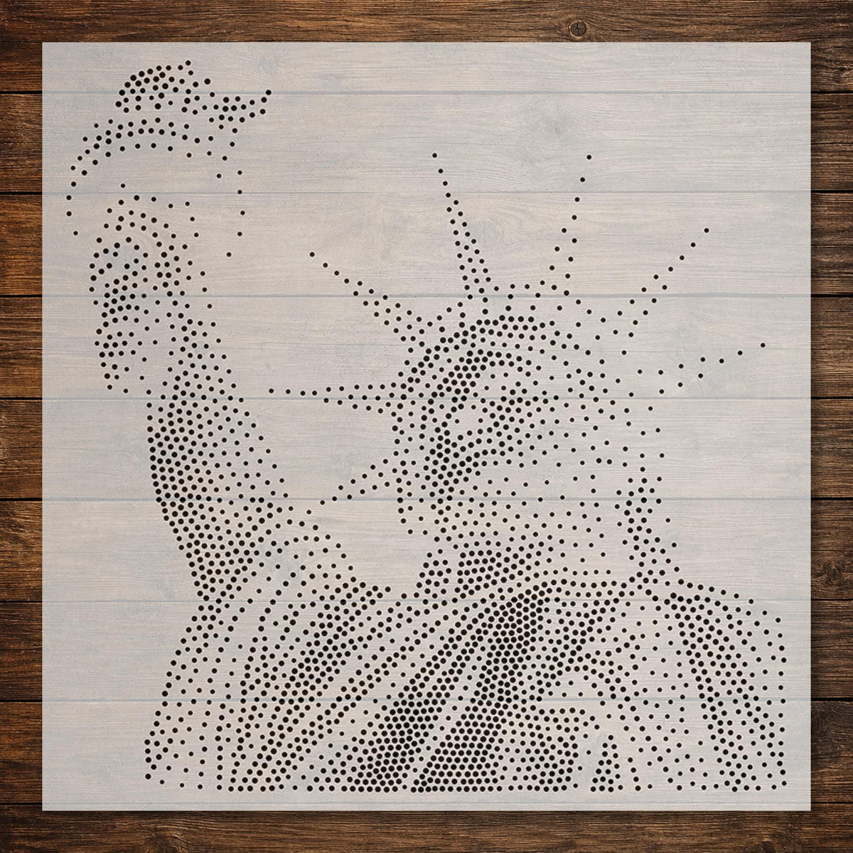 Statue of Liberty Stipple Art Stencil | Realistic Mylar Plastic Craft Stencil (Large - 300mm / 12" approx)