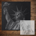 Statue of Liberty Stipple Art Stencil reusable Mylar stencil, 300 x 300 mm