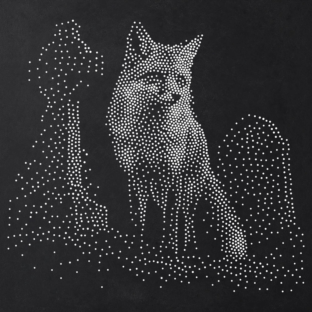 Fox in Graveyard Stencil | Realistic Highly Detailed DIY Mylar Wall Art, Stipple Art Crafts (Large - 300mm / 12" approx)