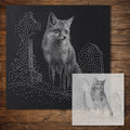 Fox in Graveyard Stencil reusable Mylar stencil, 300 x 300 mm