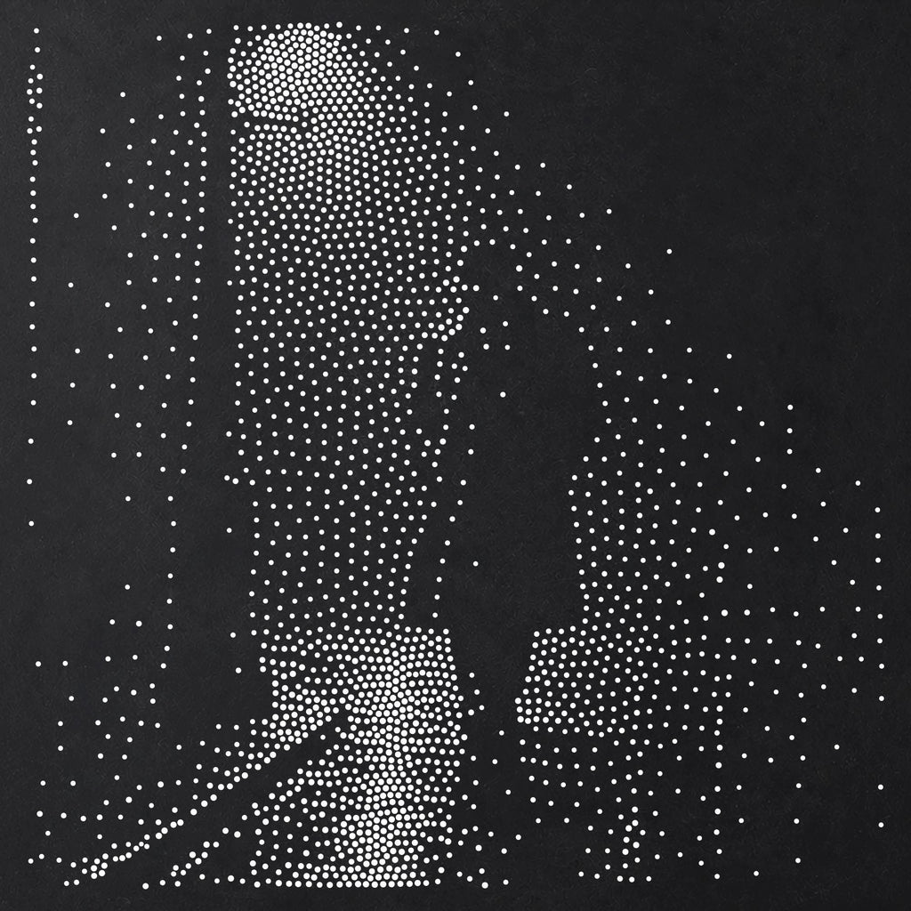 Noir Detective under Streetlamp Stipple Art Stencil | Realistic Mylar Plastic Craft Stencil (Large - 300mm / 12" approx)