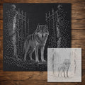 Wolf by Ruined Gates Stencil reusable Mylar stencil, 300 x 300 mm