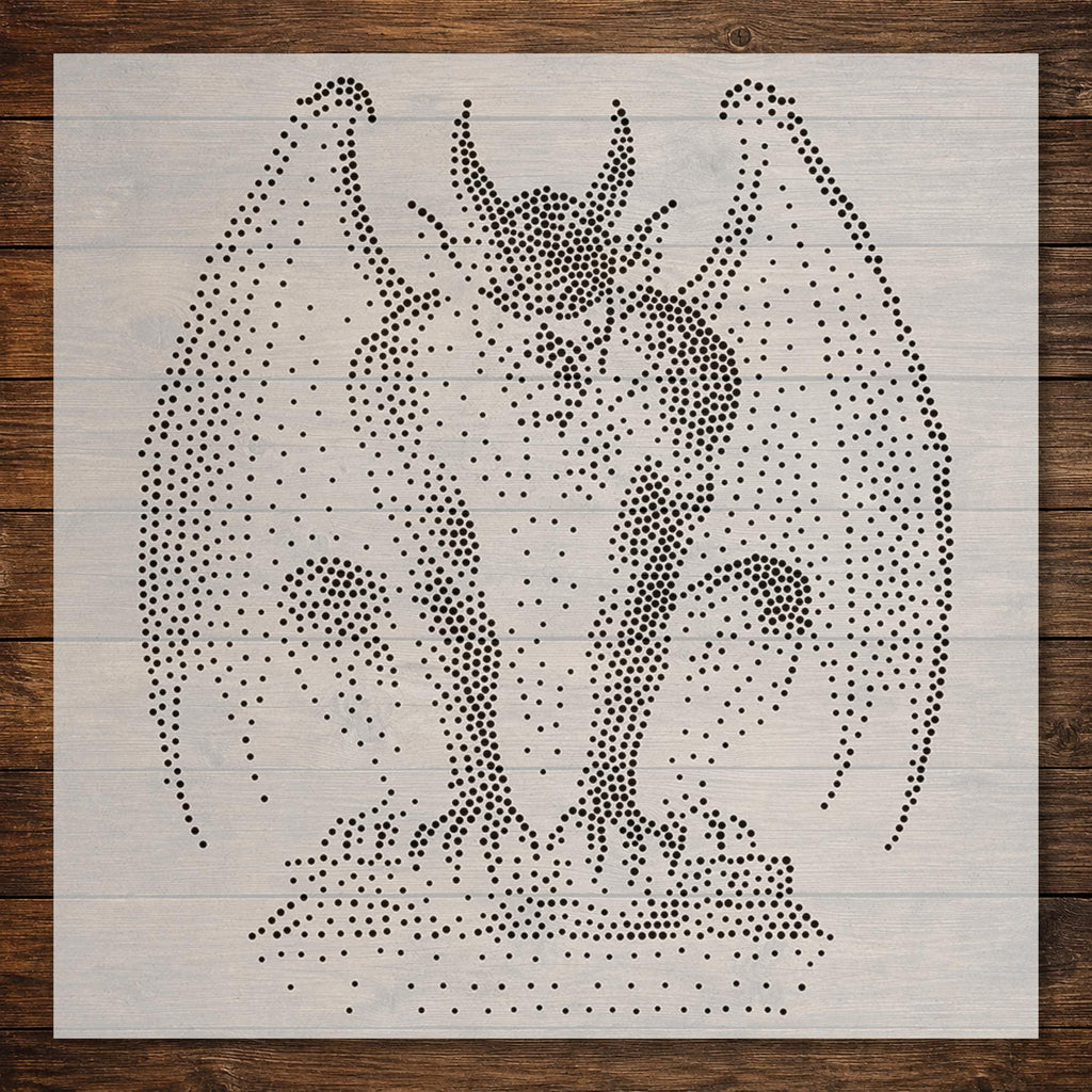 Gargoyle Stencil | Realistic Highly Detailed DIY Mylar Wall Art, Stipple Art Crafts (Large - 300mm / 12" approx)