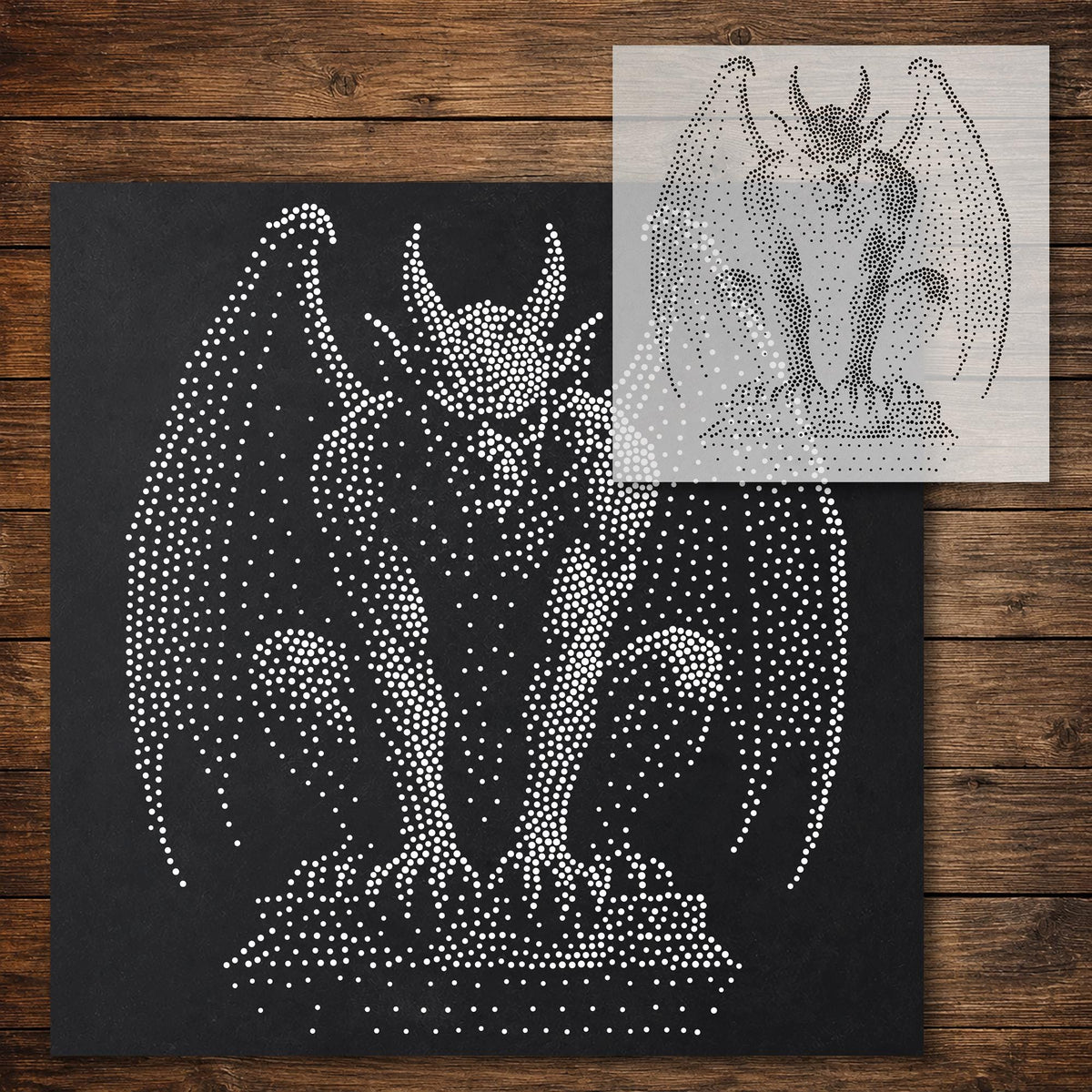 Gargoyle Stencil reusable Mylar stencil, 300 x 300 mm