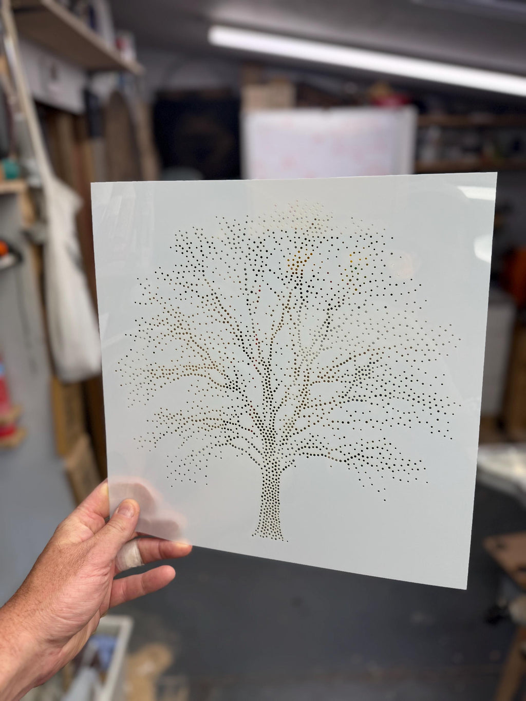 Bare Winter Tree Stencil | Realistic Highly Detailed DIY Mylar Wall Art, Stipple Art Crafts (Large - 300mm / 12" approx)