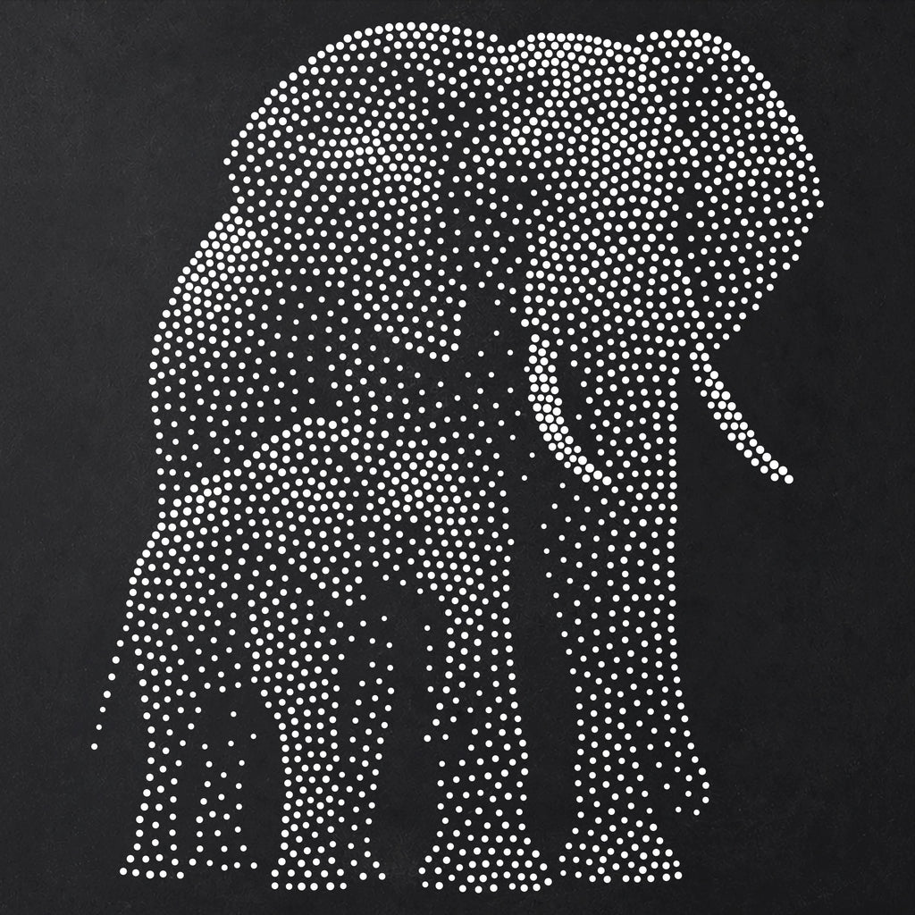 Elephant with Calf Stipple Art Stencil | Realistic Animal Mylar Plastic Craft Stencil (Large - 300mm / 12" approx)