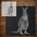 Kangaroo with Joey in Pouch Stipple Art Stencil reusable Mylar stencil, 300 x 300 mm