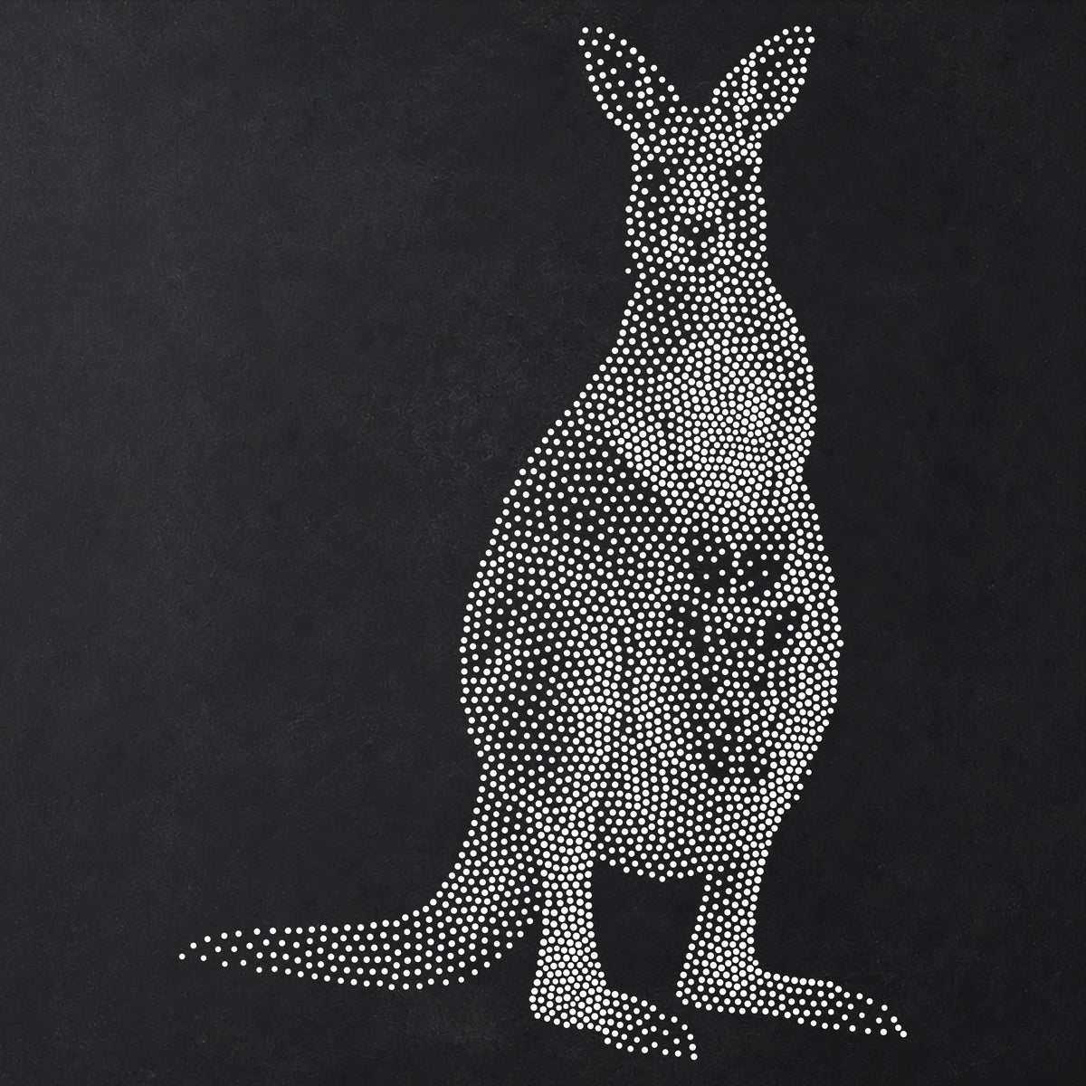 Kangaroo with Joey in Pouch Stipple Art Stencil | Realistic Animal Mylar Plastic Craft Stencil (Large - 300mm / 12" approx)