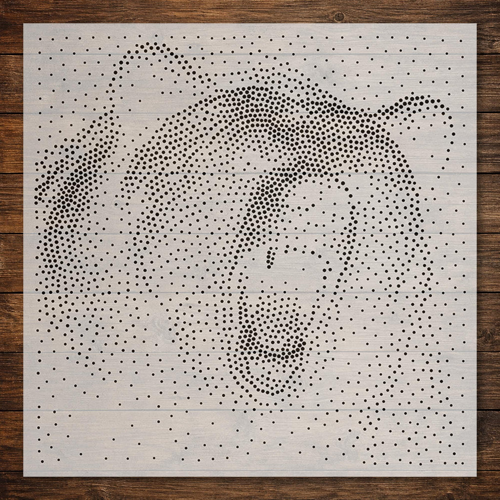 Bear Roaring Stipple Art Stencil | Realistic Animal Mylar Plastic Craft Stencil (Large - 300mm / 12" approx)