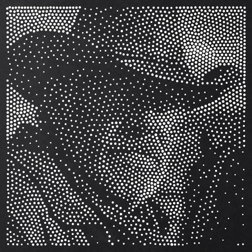 Old Cowboy Portrait Stipple Art Stencil | Realistic Mylar Plastic Craft Stencil (Large - 300mm / 12" approx)