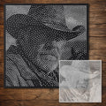 Old Cowboy Portrait Stipple Art Stencil reusable Mylar stencil, 300 x 300 mm