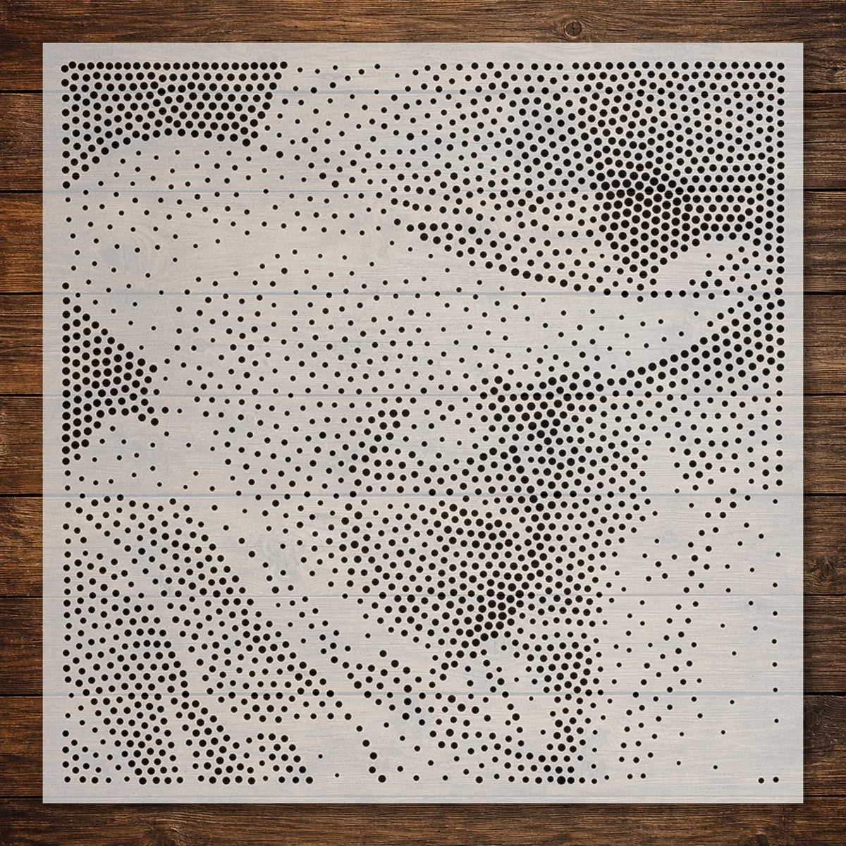 Old Cowboy Portrait Stipple Art Stencil | Realistic Mylar Plastic Craft Stencil (Large - 300mm / 12" approx)
