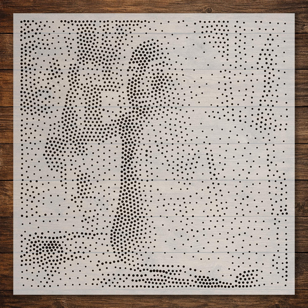 Artist in Studio Portrait Stipple Art Stencil | Realistic Mylar Plastic Craft Stencil (Large - 300mm / 12" approx)