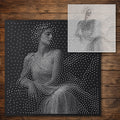 Classical Muse Portrait Stipple Art Stencil reusable Mylar stencil, 300 x 300 mm