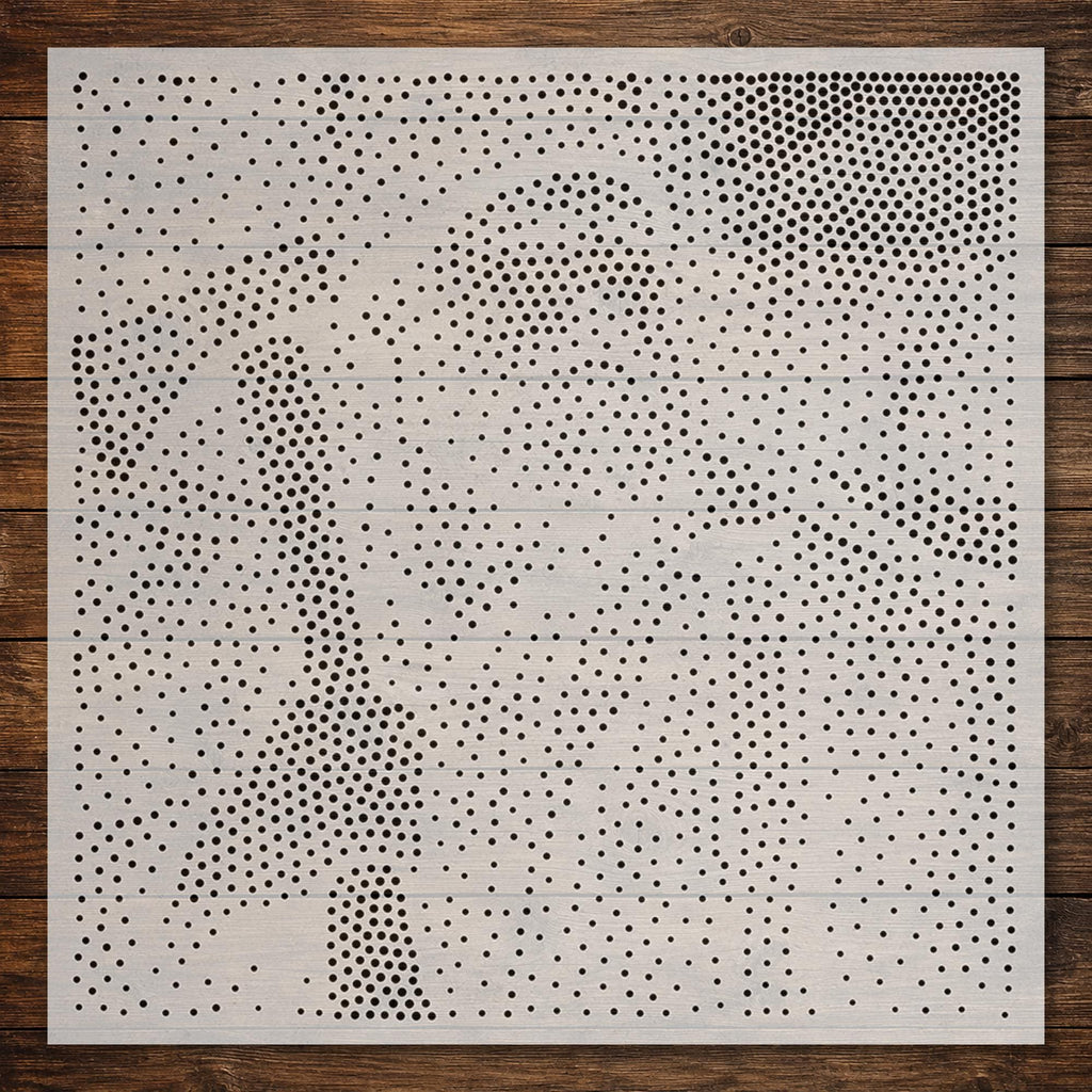 Lumberjack Portrait Stipple Art Stencil | Realistic Mylar Plastic Craft Stencil (Large - 300mm / 12" approx)