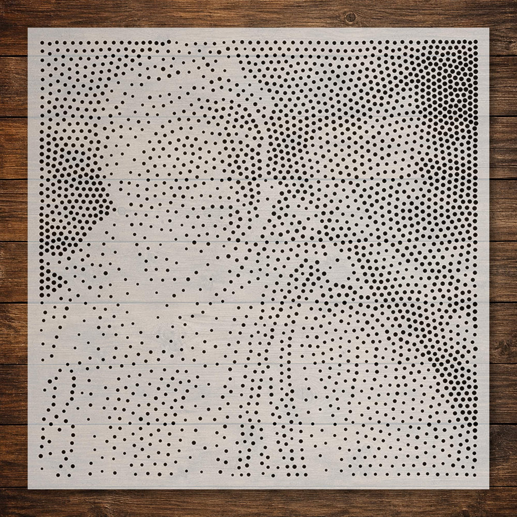 Mountaineer Portrait Stipple Art Stencil | Realistic Mylar Plastic Craft Stencil (Large - 300mm / 12" approx)